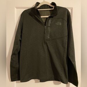 The North Face Mens Cozy Dark Green Half-Zip Pullover Size Large